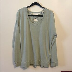 Balance Collection Sage Green Cross-Detail Sweatshirt